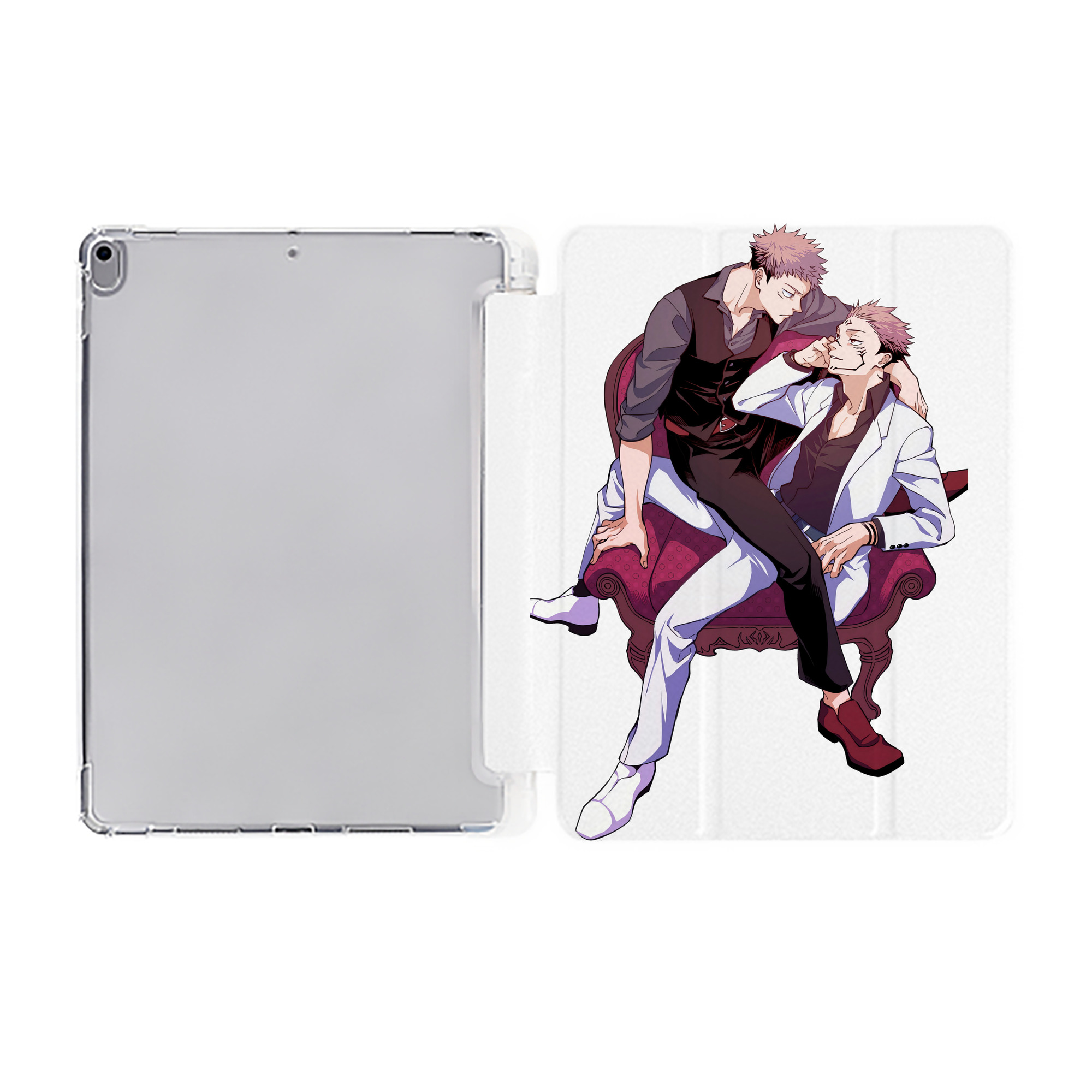 （画像用） 呪術廻戦 Jujutsu Kaisen IPad ケース ペン収納付き 三つ折りスタンド PUレザー×シリコン 対応機種9.5/10.5/10.9インチ